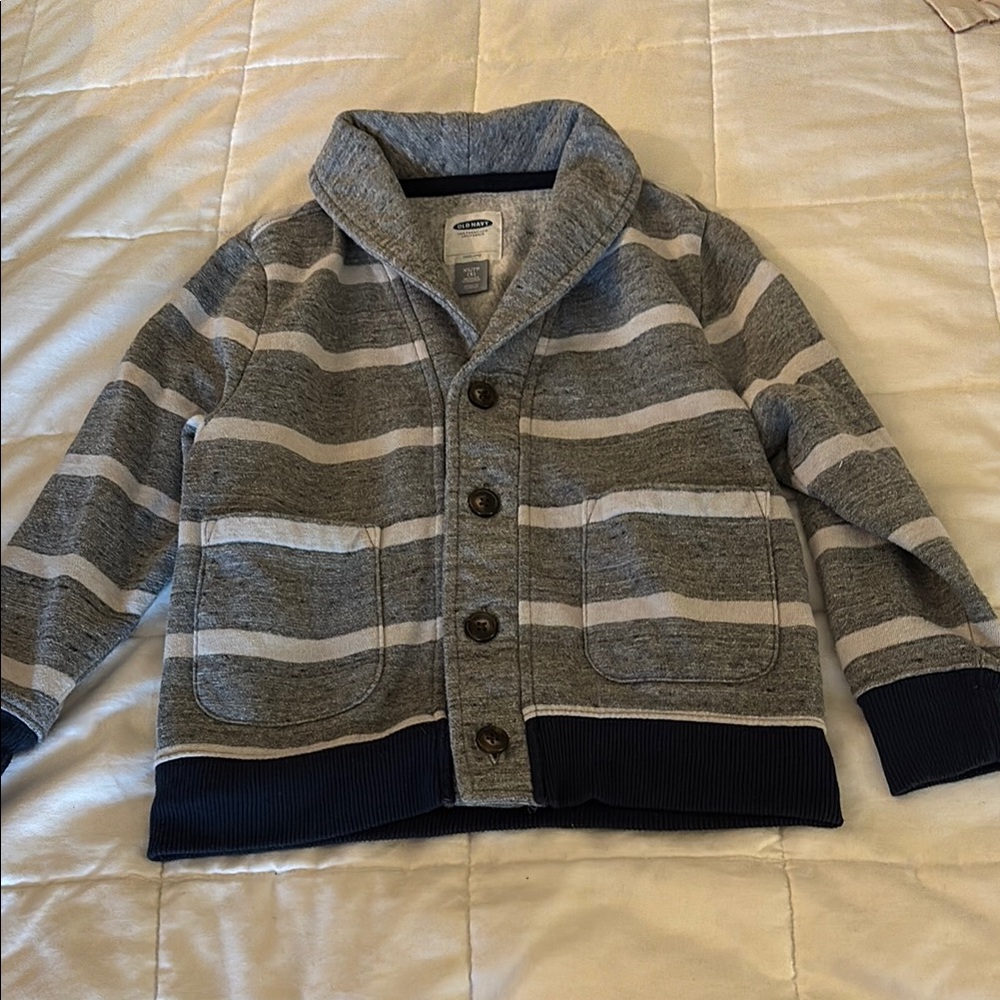 Old Navy Gray Striped Cardigan